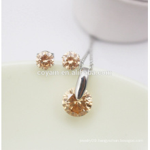 Fashion Earring Necklace Women CZ Crystal Stone Jewelry Set